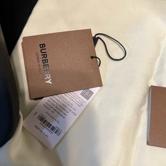 Burberry Beige and Black Check Slides - Picture 6 of 6